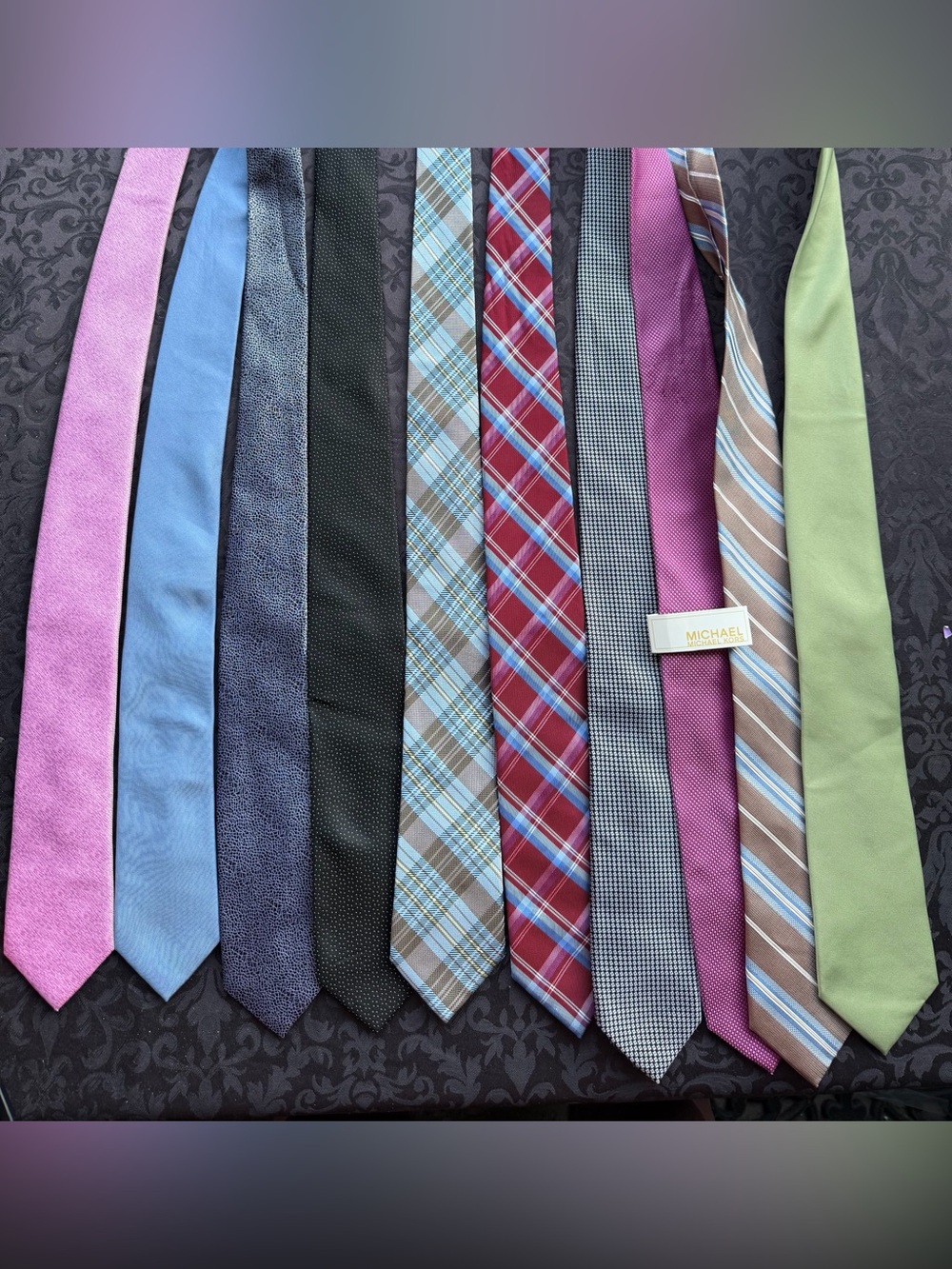 Men’s Necktie Lot of 10 Michael Kors Nautica Kenneth Cole Alfani etc REF# 17130